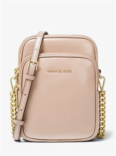 michael michael kors jet set medium pebbled leather crossbody bag|michael kors crossbody large purses.